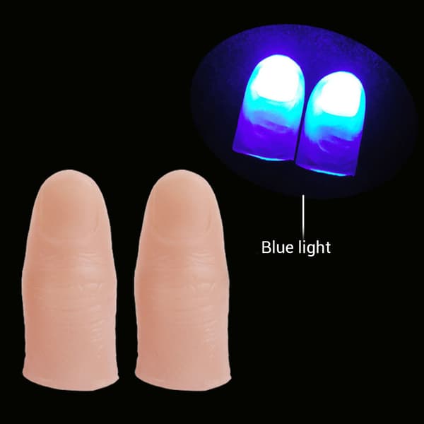 6 stk. Lysende finger-trick LED-fingerlampe Tommelfingerlys Finger-prank-legetøj