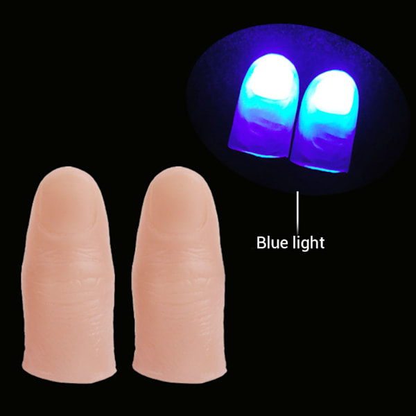 6 stk. Lysende fingertupptriks LED fingerlampe tommelfingerlys fingerprankleketøy