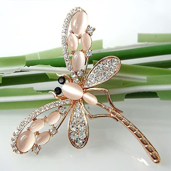 Multifarvet Opal Krystal Dragonfly Vinger Brosche