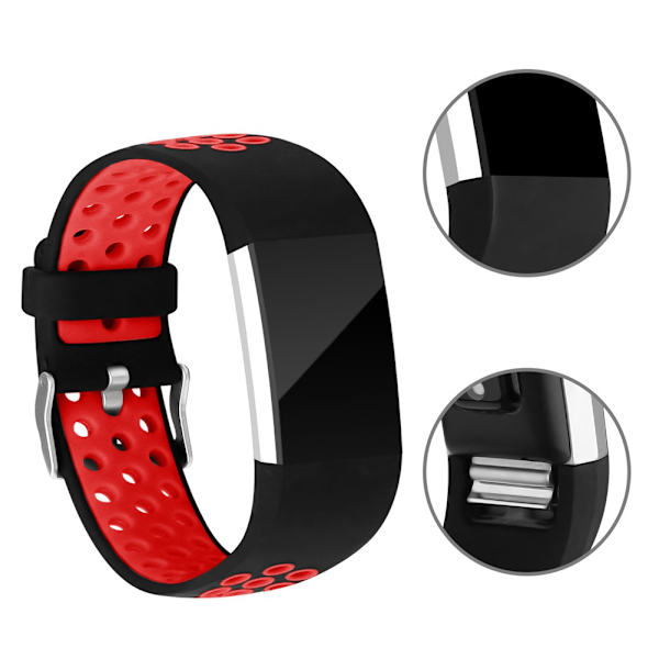 Silikone Armbånd Smart Sport Armbånd Håndled Rem Til Fitbit Alta Sort og Rød