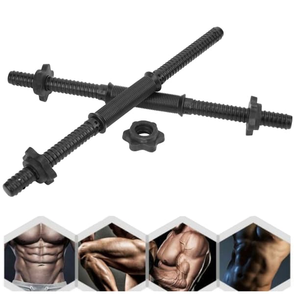 (2 st/set) Gym Hemmaträning Hantelstänger Vikthanteringshandtag med 4 Spinlock-kragar