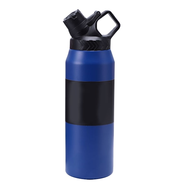 Rustfrit Vakuum Isolering Flaske Stilful Innovativ Høj Kapacitet Lækagesikker Sports Vandflaske til Udendørs Sport Bilrejse 750ml Mørkeblå
