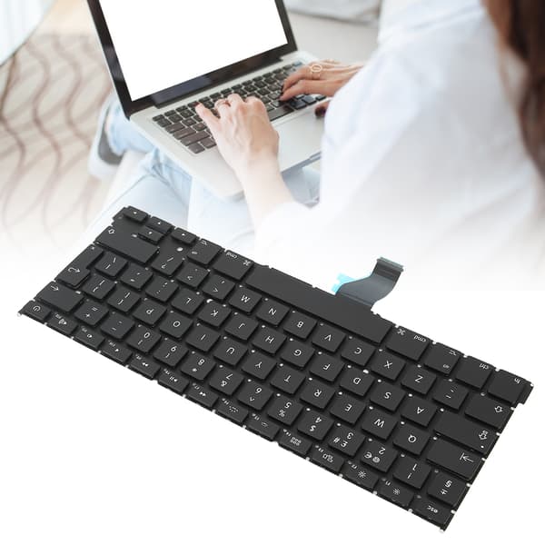 Svart ersättningstangentbord för bärbar dator, brittisk layout, passar för MacBook Pro A1502 13 tum