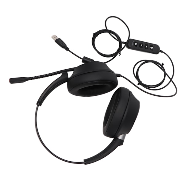 PC-headset med støjreduktion og lydstyrkejustering - USB-computer-gaming-headset med mikrofon