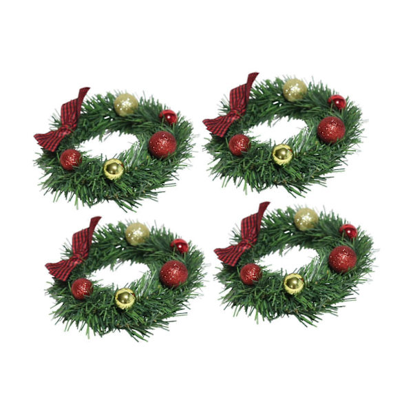 4 x Kunstig Julekrans til Hoveddør til Veranda Have Vindue