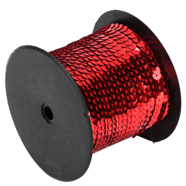 100 yard pailletterstreng 6 mm dekorativt tilbehør til stofsko Plastharpiks pailletterlinje rød 100 yard/rulle