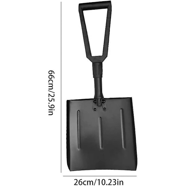 Snöskyffel med aluminiumhandtag, hopfällbar skyffel