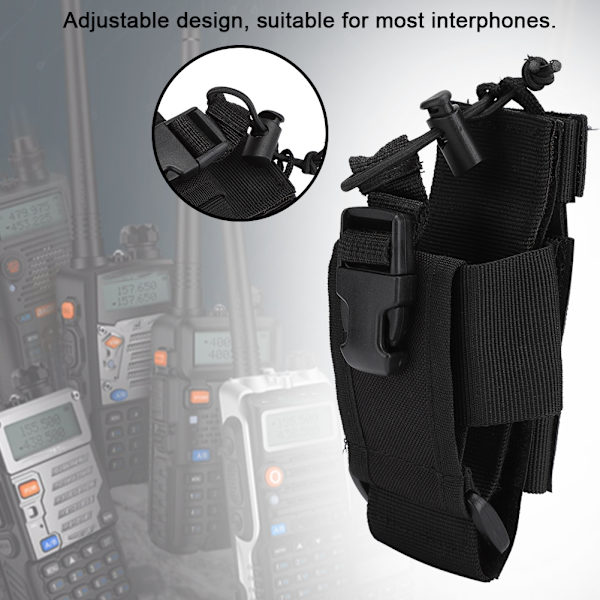 Universell justerbar multifunktionell svart intercom radio förvaringsväska walkie talkie väska hållare påse