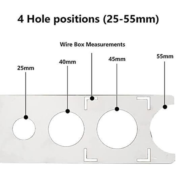 Justerbar Hulfinder, Fliseredskab Lineal Fliser Lokator Fliser Vinkelmåler Lineal Fliser Vinkelmåler Lineal, 25/40/45mm, Til Tømrer Flisebelægning Hul