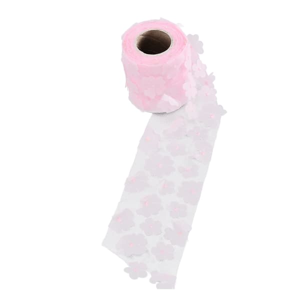 Blomster Tyllruller 8cm 10yd Utsøkt Lys Vakker DIY Fleksibel Bred Anvendelse Tyllrull Spole Stoff Rosa