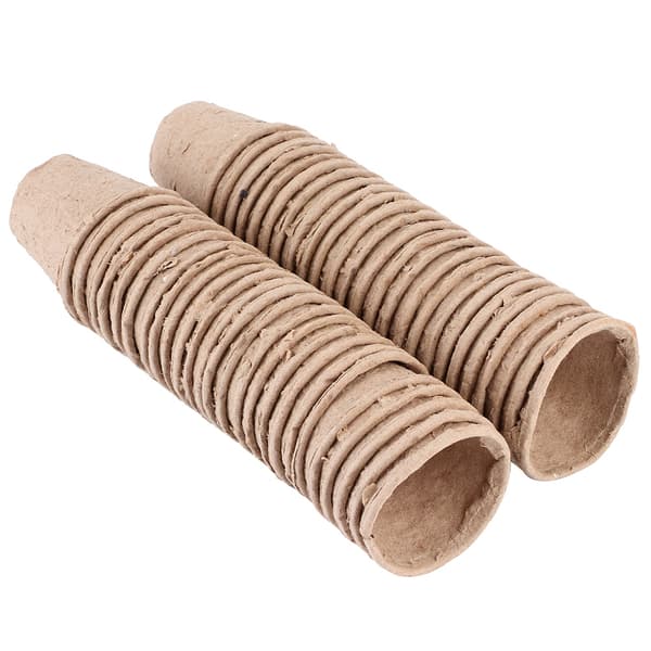 50 stk 6x6CM runde nedbrytbare papirmasse torvpotter planteskolekopp for hagearbeid