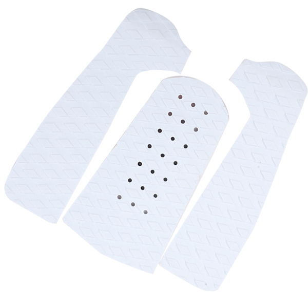 3PCS Surfboard Traction NonSlip Mat EcoFriendly EVA Foam Deck Pad Surf Boards Accessory(3 delar vit med hål )