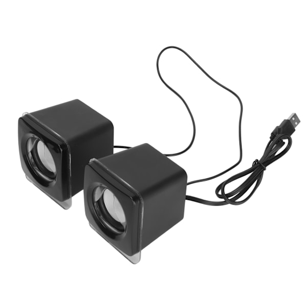 1 par Mini USB2.0-högtalare Dator Laptop Skrivbord Trådbunden Stereo Musikhögtalare Svart