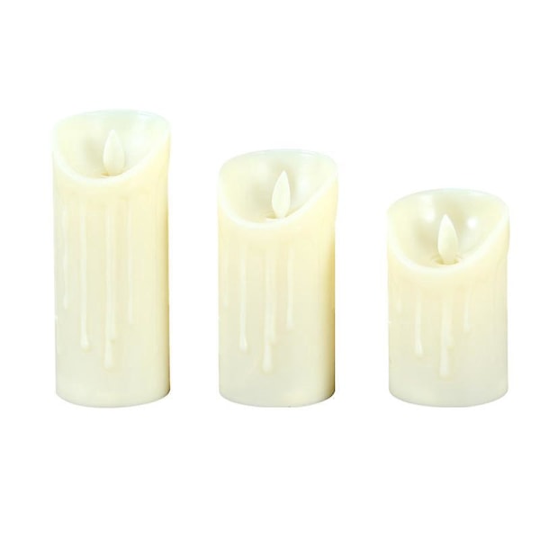 3 st Flameless LED-te ljus för hemdekoration