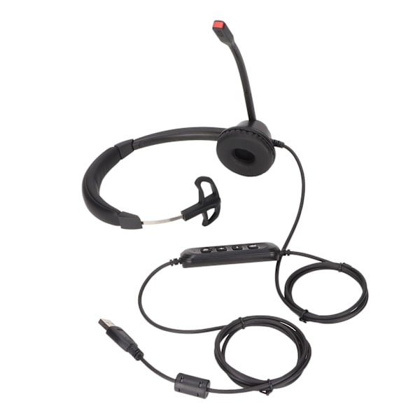USB Business Headset Enkelsidiga hörlurar Stöder Högtalarvolymjustering Mic Mute Volym One Key Mute