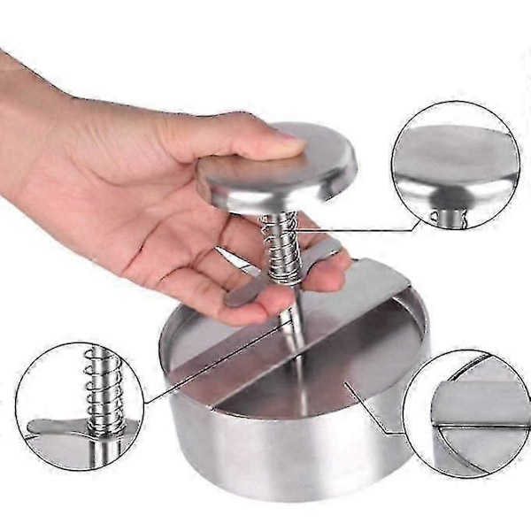 Justerbar Hamburgerpresse i Rustfrit Stål 101mm