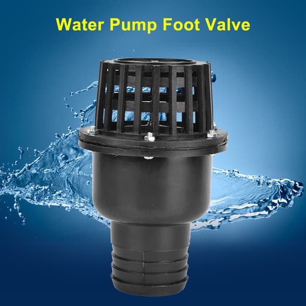 Vattenpump Fotventil Svart PVC Lågtryck Platt Backventil för Vätskmaskin (2.5in)