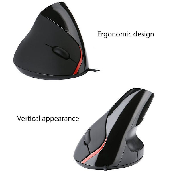 Ergonomisk Vertikal Mus, Uppladdningsbar 2.4GHz Trådlös Mus med USB-mottagare, Optisk Mus Pro