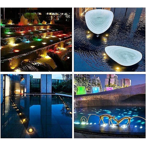 Udendørs forsænket LED spotlight, RGB poollys IP68 vandtæt RF fjernbetjening rustfrit stål underjordisk lys til have dam pool dæk (Str.