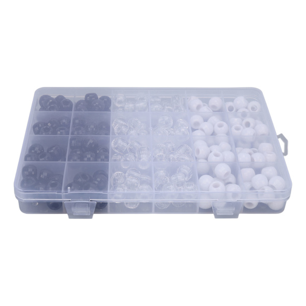 240 stk. Dreadlocks Perler Sort Hvid Transparent Hår Rør Perler Tilbehør Til Hår Fletning 0,5 tommer