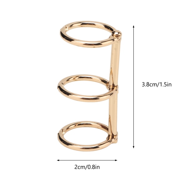 Metalindbindingsringe til gør-det-selv-håndkontopapir - Genanvendeligt og galvaniseret - 3 hullers løsbladsbinding Gold