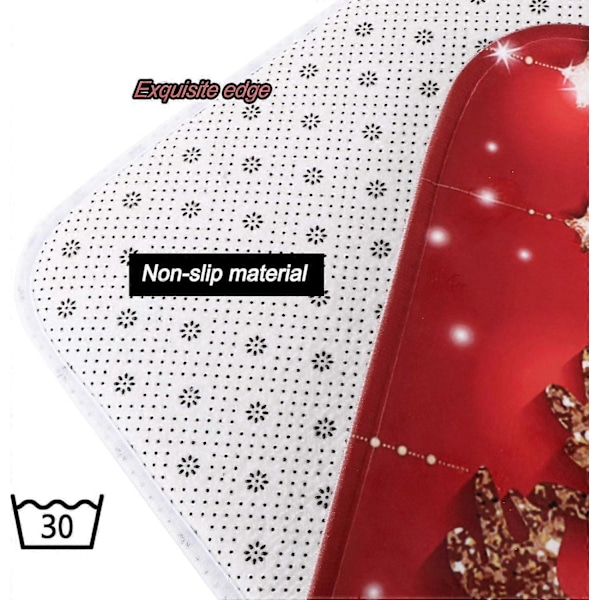 2kpl 40x60cm Jouluruudullinen Ovimatto Joulupukki + Hirvi Sisäänkäyntimatto