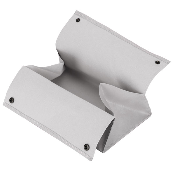 PU Læder Originalitet Tissue Box Desktop Tissue Organizer til Soveværelse Stue Grå