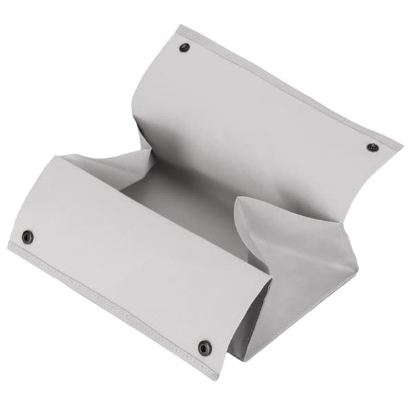 PU-skinn Originalitet Tissue Box Skrivebord Tissue Organizer for soverom stue Grå