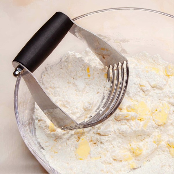 1 stk. dejmixer, kageskraber i rustfrit stål, egnet til smør, kiks, bagning, æltning, dej, tærtebund, mandler - manuelt køkkenredskab (pi