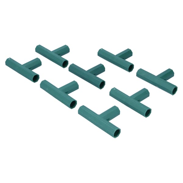 8 st T-formad koppling DIY växtstödskarv T-adapter för 16 mm trädgårdsväxtstöd