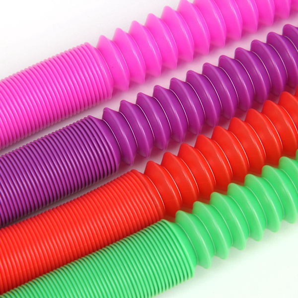 Pop Tube Fidget Toys Sett - 8 stk, Stress & Angstlindring, Sansestimulerende Læring for Barn, Voksne & Småbarn