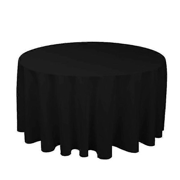 1 st Polyester Rund Duk Vit Svart Röd Blå Guld Enfärgad Bordsduk För Bröllop Födelsedagsfest Bordsöverdrag Heminredning Zekai Vit Diameter 140CM
