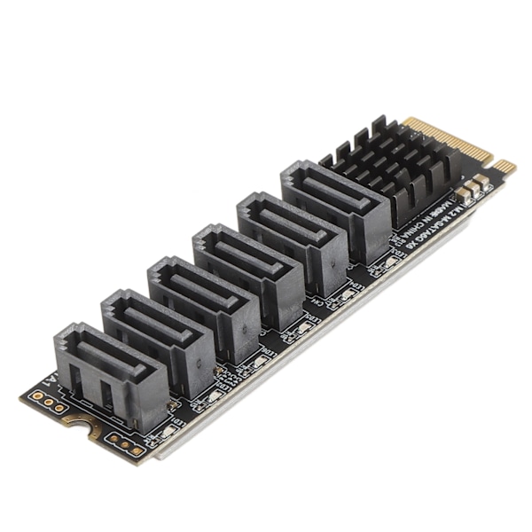 M.2 till SATA3.0-adapterkort 6 Gbps High Speed ​​ASM1166 M.2 PCIE till SATA-expansionskort med smart indikator