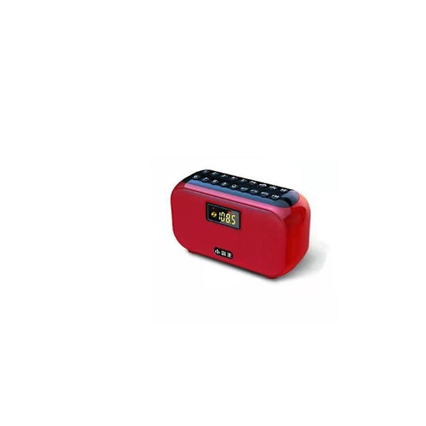 W13 Bärbar Radioinspelare Multifunktionell Kort USB-Disk Spelare Trådlös Bluetooth Högtalare Röd