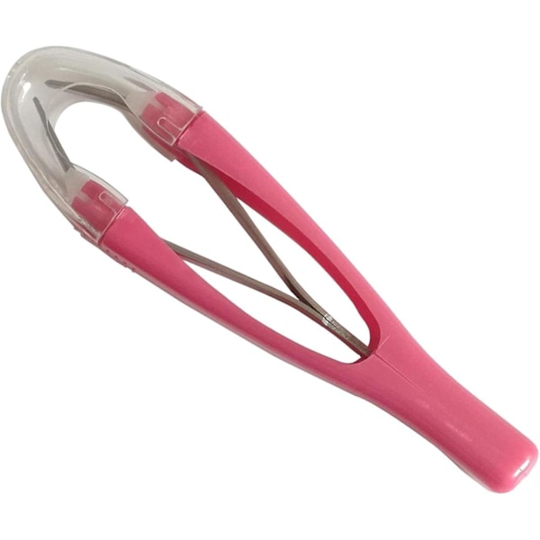 Bärbar automatisk infällbar ögonbryns trimmer - Snedställda pincetter för salong och nybörjare, rosa