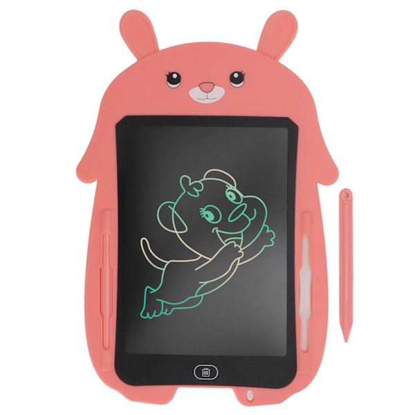8,5 tuuman LCD-kirjoitustaulu Silmäsuoja LCD Värikäs Doodle Käsin kirjoitettu paperi 3-vuotiaille + (Vaaleanpunainen pupun värinen kynä)
