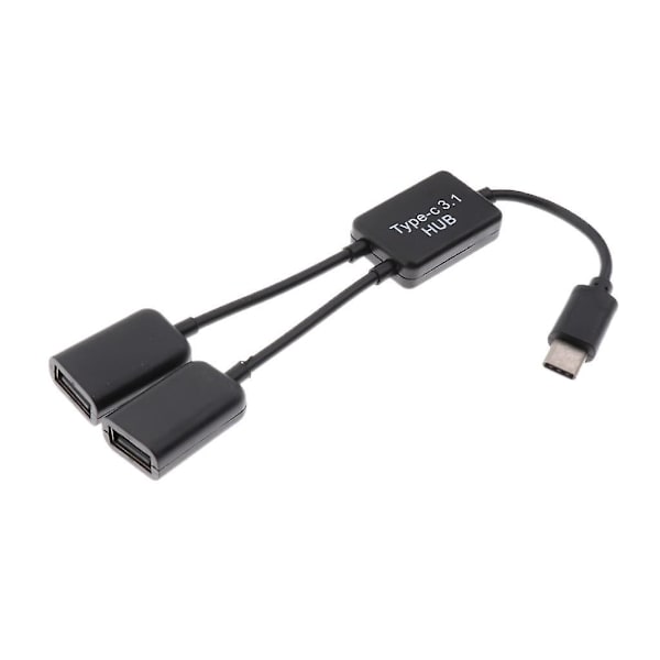 2 x USB 3.1 Typ C Hane till Hona Dubbel USB 2.0 2 i 1 OTG HUB Adapterkabel