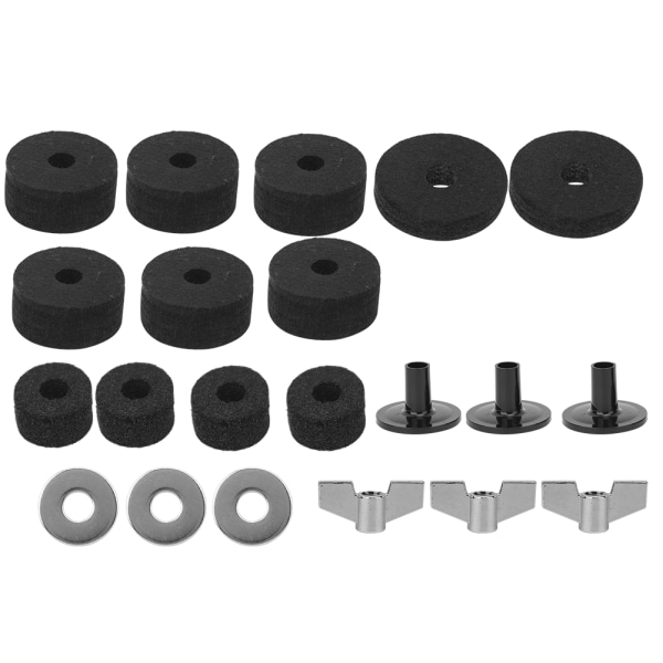 21 ST Set cymbal antisladd filtdyna hylsskiva mutterpackning verktygssats musikinstrumenttillbehör