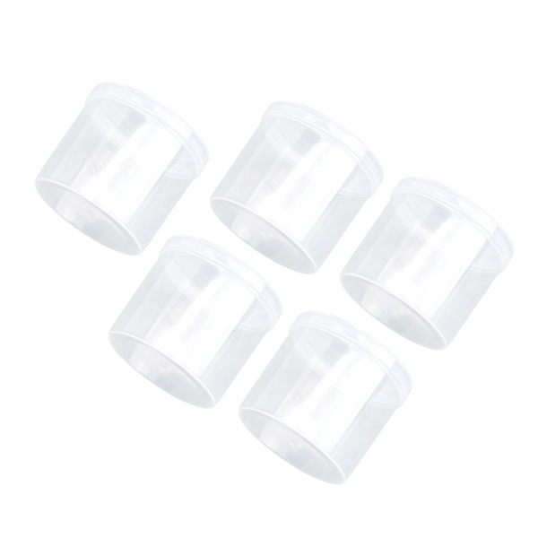 Powder Puff Opbevaringsboks Gennemsigtig Støvtæt Bærbar Makeup Puff Container Etui til Beads Tabletter 5 stk.