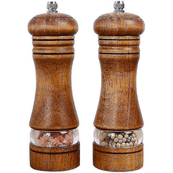 Peberkværn, træ Salt- og peberkværnsæt, 2 stk., retro