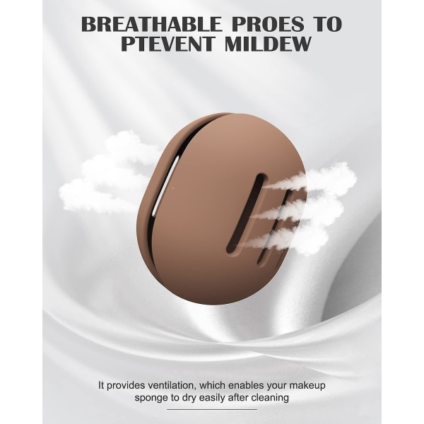 Brun Beauty Blender Silikonbeholderstativ med lokk