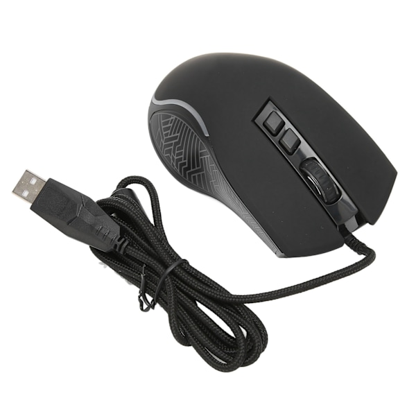 Gaming mus USB2.0 4 justerbar DPI RGB baggrundsbelyst ergonomisk design optisk sensor bærbar mus til spil kontor hjem sort