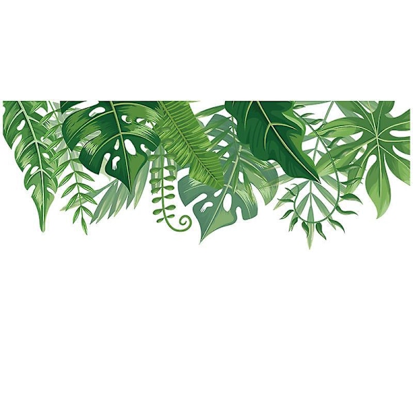 En uppsättning väggdekaler med gröna blad, väggdekal för vardagsrum sovrum kök badrum