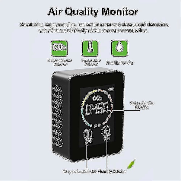 Koldioxid Detektor för Jordbruksproduktion - CO2 Luftkvalitetsmätare för Växthus (Vit)