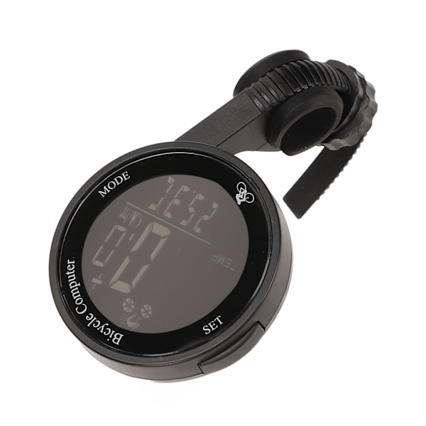 Cykelcomputer Speedometer Termometer Ur Stor Skærm Tydelig Håndskrift Vandtæt Cykelcomputer med Baggrundsbelysning Sort Baggrund Hvidt Tegn
