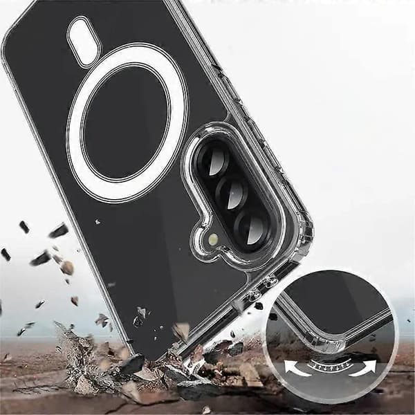 For Samsung Galaxy A36 5G Transparent Case WANLONFENG LM1 Series MagSafe Compatible with 2 Pcs Screen Protectors
