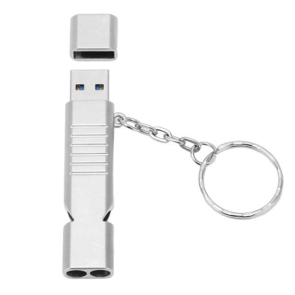 USB3.0 U Disk Självskydd Stötsäker Liten Kompakt Strömlinjeformad Utseende 2 i 1 Whistle Flash Drive128GB