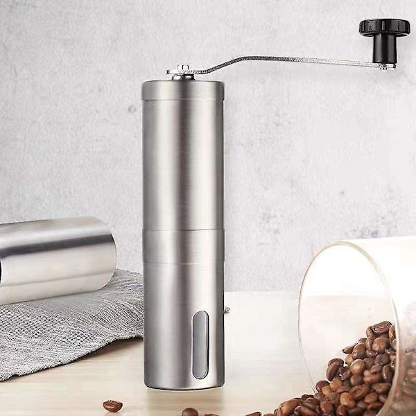 Håndkvern for kaffe i rustfritt stål med konisk kvern, justerbare innstillinger og dobbel kulelagerposisjonering - Perfekt for fransk pressekaffe