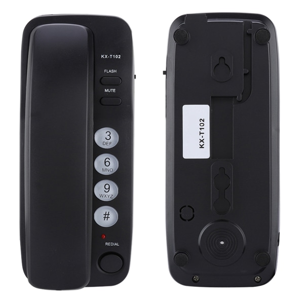 Veggmontert fasttelefontillegg Ingen oppringer-ID Hjemmetelefon for hotellfamilien (svart)