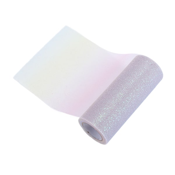 Regnbue Glitter Tulle Lang Fleksibel Utsøgt Praktisk Bred Anvendelse Funklende Tulle til Bryllupsfest Lyseblå Gul